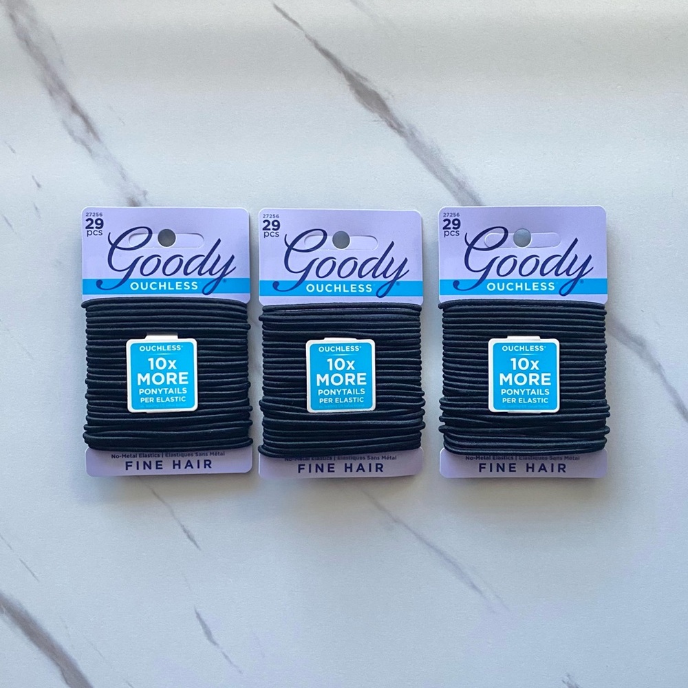 3x Goody ouchless hair ties for fine hair 29pc set